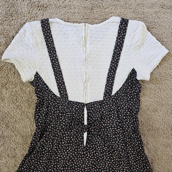 Late 80's Early 90's vintage Grunge Calico Cottagecore Sexy Overall Jumpsuit - Picture 6 of 6